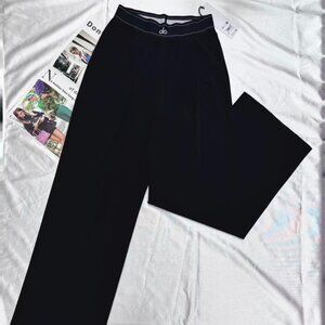 Alo Yoga Black Wide-Leg Pants Comfortable Stylish Casual Sports Pants (Regular)